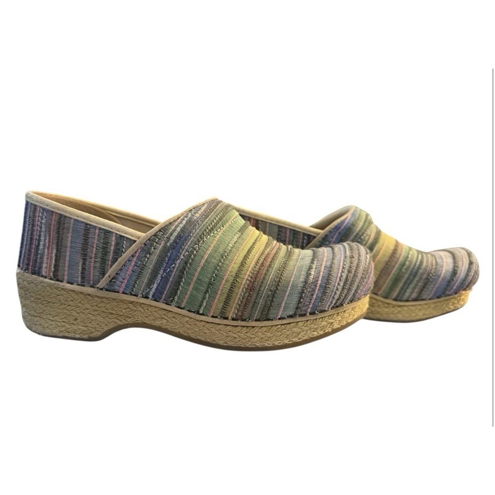 Dansko Pro Clog Rainbow Artisan Weave Multicolor Stripped Nursing Womens 38 - Picture 6 of 8